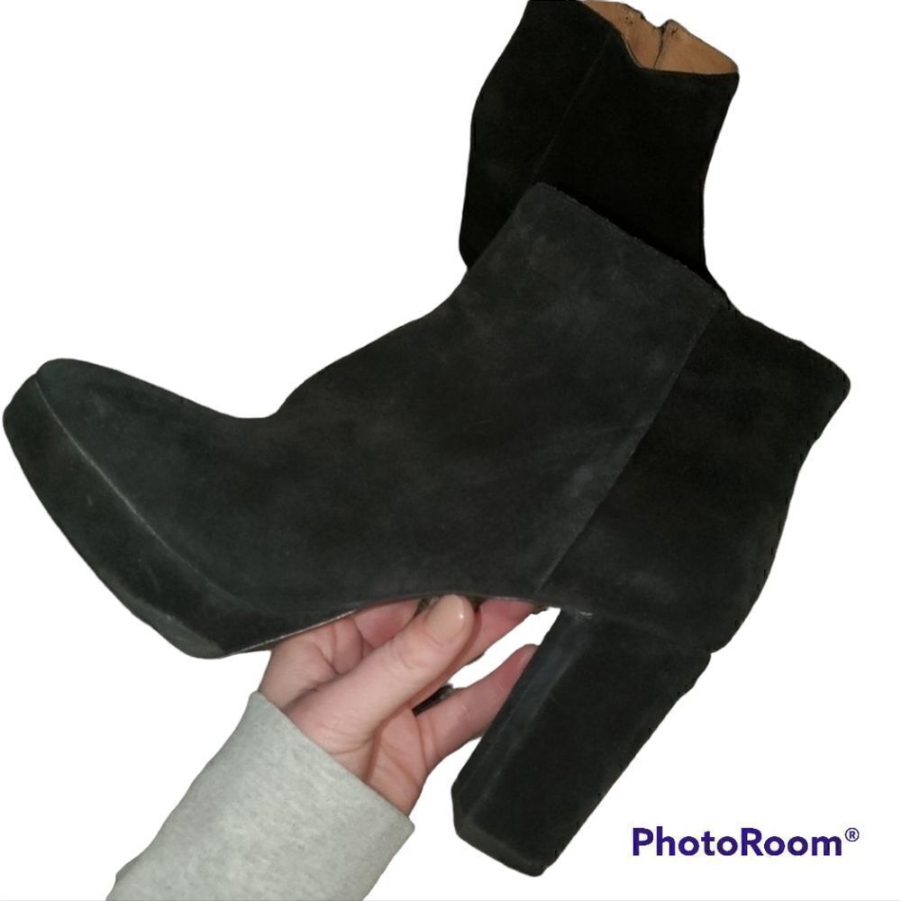 Madewell. The Haley. Black, Platform, Suede Boots Size 9.5
